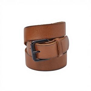 Ceintures en cuir pour hommes de qualité supérieure, en cuir de vache véritable, fabriquées à la main, avec boucle carrée en acier, vintage, imperméables, écologiques, mode décontractée - Product Image 2