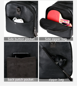 Bolsa de Viaje de Piel Sintética PU Impermeable, Bolsa de Fin de Semana con Cierre de Cremallera, Correa Ajustable, Gran Capacidad para Gimnasio y Viajes - Product Image 5