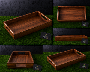 Bandeja Rectangular de Madera para Servir con Asas |   Mesa de Centro de Madera Hecha a Mano, Otomana, Bandeja Decorativa para Servir el Desayuno - Product Image 4