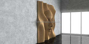 Modern Home Art Deco Style Wall Decor Set 50 Archivos CNC de madera ondulada Diseños digitales Face Waves para colgar para cumpleaños - Product Image 5