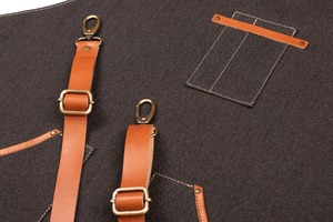Étui professionnel en cuir et toile durable avec fermeture éclair, réglable à porter en bandoulière, pour outils et équipement de chef, barista, barbier, charpentier, atelier - Product Image 4