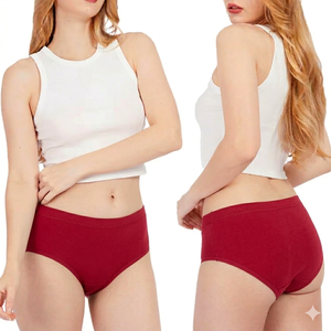 Braguitas Hipster para Mujer, Ropa Interior, Lencería de Algodón, Cintura Media, Transpirables, Cómodas, Suaves, Elásticas, Ajuste Cómodo para Uso Diario - Product Image 1