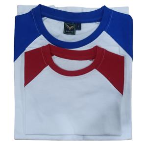 160g 180g blanc style doux poids moyen blanc contraste manches raglan T-Shirt moderne classique coupe 5.3 oz 100% anneau filé coton Tee - Product Image 1