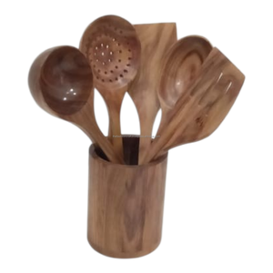 ชุดช้อนไม้รักษ์โลก อุปกรณ์ครัวสำหรับทำอาหาร ทานอาหาร แคมป์ปิ้ง ทนทาน ทำจากไม้ธรรมชาติ เครื่องครัวแฟชั่น งานฝีมือ TFC - Product Image 4