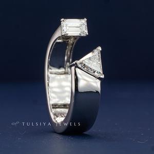 High-End 14K Solid Gold Emerald Lab-Grown Diamond Ring for Women Elegant Fine Jewelry Gemstone Engagement Band <b>Gift</b> - Product Image 5