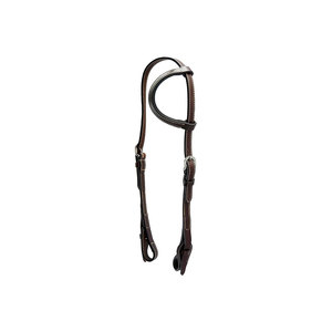 Leather Horse Bridle with White Stitching and Tassels for <b>Equestrian</b> Use - Product Image 2