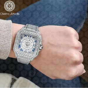 Montre de luxe Charm_Jewells en acier inoxydable, boîtier 40 mm, mouvement mécanique analogique, pour homme, style vintage, accents de diamants, 10 bars - Product Image 1