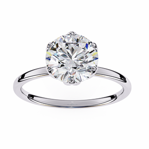Bague de fiançailles élégante avec halo de diamants de laboratoire taille coussin |   Bijoux de Mariage de Luxe Tendance en Or Rose 10K Certifié IGI - Product Image 1