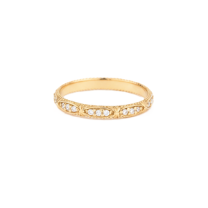 Nouvelle Arrivée Bague de Mariage Vintage de Créateur Empilable en Or Massif 9K 10K 14K 18K avec Diamant de Laboratoire Rond sur Toute la Surface - Product Image 1