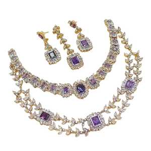 Luxury Silver Plated Zircon Necklace Fashion Jewelry <b>Sets</b> Wedding Bridal Artificial <b>Jewellery</b> Party Gift for Women Collection - Product Image 1