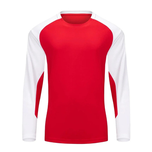 OEM Custom Mens Raglan Long Sleeve T Shirt Two Tone Color Block Contrast Sleeve Activewear Crewneck Cotton Sports Tee Shirt - Product Image 4