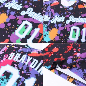 Streetwear Colorful Splash T-Shirt Custom Name and Number Graphic All-over Print Hip Hop Style T-Shirts Supplier - Product Image 3