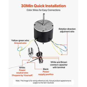 Condensatore per Motore Ventilatore HVAC 1/4HP 825RPM 208/230V Compatibile GE Genteq 5KCP39LFBE31S Lennox 12Y65 - Product Image 5