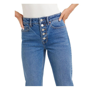 Pantalon en jean skinny taille haute déchiré pour femme, respirant, longueur cheville, décontracté, avec logo sexy à la taille, grandes tailles - Product Image 6