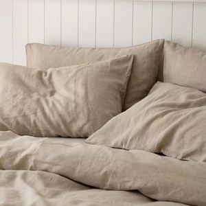 Housse de coussin carrée en lin gris uni style nordique pour la décoration intérieure - Product Image 5