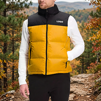 Gilet matelassé homme color block, col montant, sans manches, en duvet, fermeture éclair, pour l'hiver