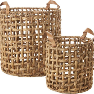Handmade Eco-Friendly Rustic Natural Water Hyacinth <b>Basket</b> Wholesale Durable <b>Wicker</b> <b>Basket</b> for Household Items - Product Image 6