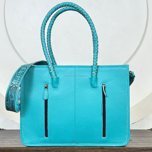 Nouveau Sac à Main Designer Tendance 2025 – Sac Fourre-Tout de Luxe en Cuir Façonné à la Main pour Femme avec Pierre Turquoise et Franges - Product Image 5
