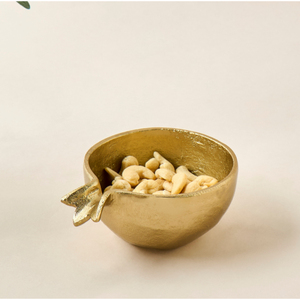 Tazón Pequeño en Forma de Granada, Hecho a Mano, en Oro Pulido Brillante, Estilo Frutero, para Aperitivos, Frutos Secos, Decoración de Mesa - Product Image 1