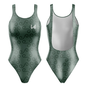 Maillot de bain une pièce imprimé sexy pour femme, grande taille, écologique, séchage rapide, coupe classique, col rond, bas de maillot en V - Product Image 1