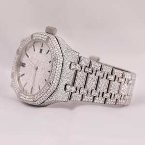 Ultimate Trending Mens Elegant Stainless Steel <b>Watch</b> Fully Iced Moissanite Diamond with Enhanced VVS Clarity <b>Watches</b> - Product Image 2