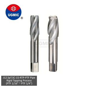 J12.SpT.SC-15-Rigid Tapping Process-1/16" 1/8" 1/4" -PTF Pipe Taper Dryseal <b>Thread</b>- Spiral Flutes- Solid Carbide <b>Taps</b>-JIS Shank - Product Image 1