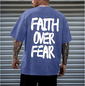 Custom Wholesale Supplier High Quality Oversized Streetwear Heavyweight Acid Wash Cotton Graphic Plus Size Eco-Friendly Men's - Product Image 4