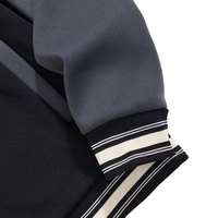 Blouson universitaire en toile pour homme, très demandé, hiver, couleur unie noire, décontracté, en polaire lavée, boutonné sur le devant, taille XS, prix de gros durable