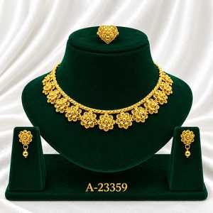 Conjunto de Joyería de Moda Chapado en Oro de 24K para Mujer, Estilo Moderno, Inspirado en la India, Aleación de Zinc, para Aniversario, Fiesta, Moda 2024, Mejor Compra - Product Image 3