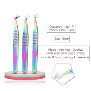 Pince à épiler d'extension de cils en acier inoxydable de haute qualité pointe pointue avec la meilleure fibre dernier emballage de Tube de matériau - Product Image 1