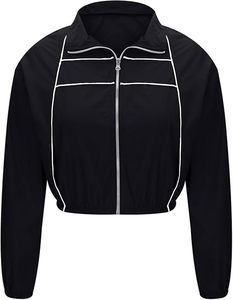 Women <b>Black</b> <b>White</b> <b>Stripe</b> 2 Piece Tracksuit Set Sporty Style Three Quarter Sleeve Knitted Polyester Loose Fit Spring Summer Wear - Product Image 4