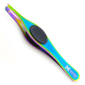 KOUNAIN Outil de beauté professionnel Pince à sourcils inclinée en acier inoxydable Multi-Plasma Cueillette des sourcils Silicone brillant pointu - Product Image 4