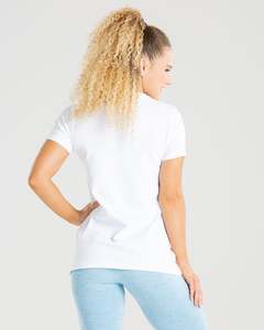 High quality slouchy fit womens cotton <b>crop</b> t shirt breathable quick dry short sleeve casual tee crew neck summer gym <b>top</b> - Product Image 3