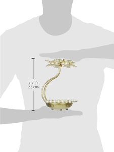 Cuenco Urli Metálico Dorado Pulido con Perlas de Loto, Portavelas Decorativo para Velas de Té, Cuenco Flotante para Flores para Diwali y Bodas - Product Image 4