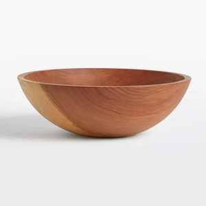 Tazón para Servir de Madera de Acacia Color Nogal Oscuro Premium, Diseño Moderno Hecho a Mano, Ligero, Duradero, Ecológico, Apto para Congelador, para Uso en Campamentos - Product Image 1