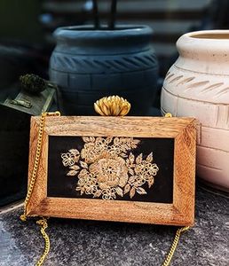 Bolso de Mano de Madera Natural, Precio al por Mayor, Hecho a Mano, Diseño para Mujer, para Fiestas, Bodas y Eventos Festivos - Product Image 2