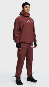 Conjunto Deportivo con Capucha para Hombre MOC, Color Granate, Secado Rápido, Ropa Deportiva de Otoño, Pantalones Deportivos de Poliéster Tejido de Color Sólido con Bolsillos - Product Image 1