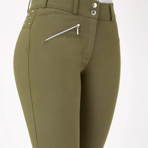 Vêtements d'équitation pour femmes, pantalons d'équitation à siège intégral en silicone imprimé, leggings de sport sans bouton - Product Image 2