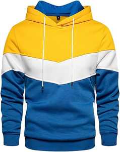 Sudadera con Capucha para Hombre, Diseño Color Block, Casual, con Cordón Ajustable, Manga Larga - Product Image 1