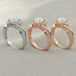 Anillo de Compromiso con Diamante Cultivado en Laboratorio, Oro Rosa de 14K, Corte Halo Infinito, para Fabricante de Joyería Personalizada Certificada, OEM ODM - Product Image 4