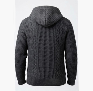 Sweat à capuche d'hiver en coton lourd tricoté haute densité, personnalisable en usine, impression numérique, style vintage délavé à l'acide, streetwear décontracté - Product Image 3
