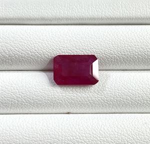 100% Natural <b>Ruby</b> Mozambique Heat Octagon Cut 3.06 Carat Reddish Pink Color July Birthstone for Jewellery Making at Best Price - Product Image 3