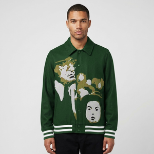 Most Popular Custom Fashion Embroidery Patch <b>Canvas</b> 100% Cotton Windproof Breathable Classic College Bomber <b>Jacket</b> for <b>Men</b> - Product Image 1