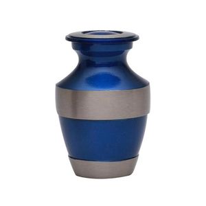 Urna Funeraria Metálica de Pequeña Capacidad con Banda Plateada, Urnas Duraderas de Metal para Adultos, Bebés y Niños, Proveedor de Urnas Estilo Americano - Product Image 1