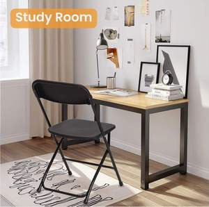 Silla Plegable Moderna de Plástico Blanco con Marco de Acero Inoxidable, Transpirable, Portátil, Muebles de Exterior para Jardín, Cocina, Escuela, Picnic - Product Image 5