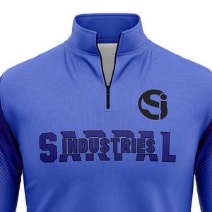 Sweat-shirt à col zippé 1/4 dégradé bleu roi pour homme, haut d'entraînement de football, pull de survêtement à manches longues, vente en gros - Product Image 4