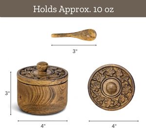 Contenedor de Especias de Madera Hecho a Mano con Cuchara y Hebilla, Diseño Rústico, Apilable, Hermético, Ecológico y a Prueba de Humedad para Almacenamiento de Alimentos - Product Image 5