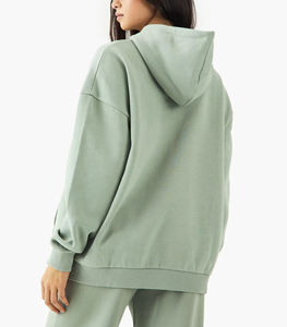 Nueva Llegada 2026 Sudadera con Capucha Oversize para Mujer, Color Sólido, Tejido de Algodón y Bambú, Transpirable, para Otoño, Largo Regular - Product Image 3