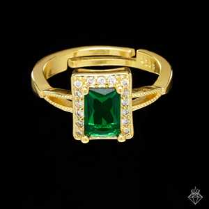 PRAO Emerald Cut Crystal Ring Anti-Tarnish with Adjustable Size - Product Image 3