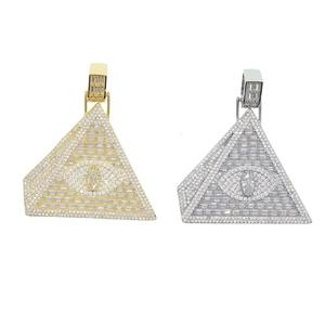 Pendentif pyramide œil de diable hip-hop en zircon carré et moissanite, best-seller - Product Image 5